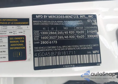 2018 Mercedes-Benz Gle 350 z USA, uszkodzony, nr VIN 4JGDA5JB7JB181711